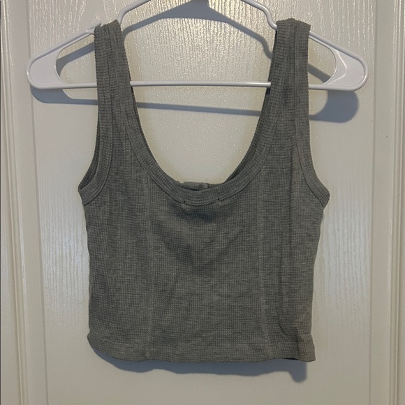 Forever 21 Gray Button-Front Crop Top - Picture 4 of 4